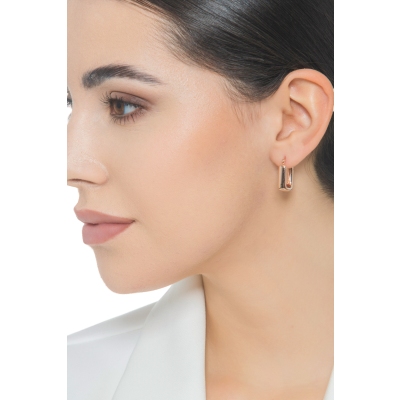 Pendientes cuadrados en oro rosa de 18 quilates
