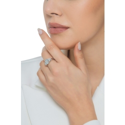 Anillo en oro blanco de 18k con aguamarina y diamantes 2