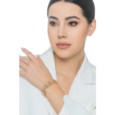 Brazalete rígido en oro rosa de 18 quilates