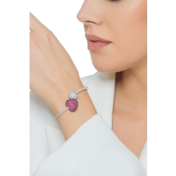 Pulsera corazón de diamantes y rubíes en oro blanco 2