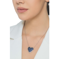 Collar en oro blanco 18k con colgante corazón 2