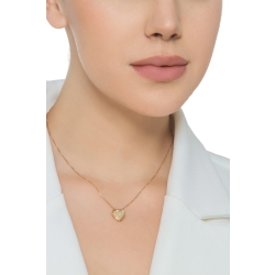 Collar oro amarillo 18k corazón con pavé de diamantes  2