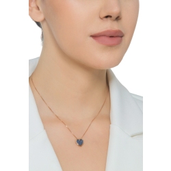 Collar oro rosa 18k con colgante forma corazón 2