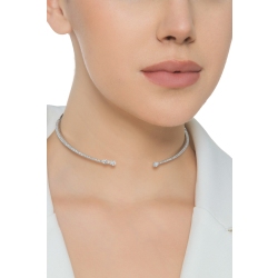 Gargantilla choker en oro blanco 18k y diamantes 2