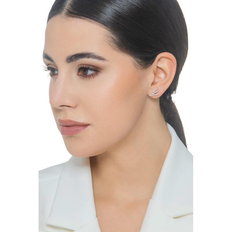 Pendientes de oro blanco de 18k con diamantes Pendientes de oro blanco de 18k con diamantes