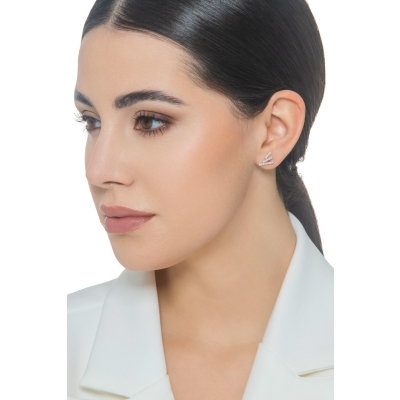 Pendientes de oro blanco de 18k con diamantes