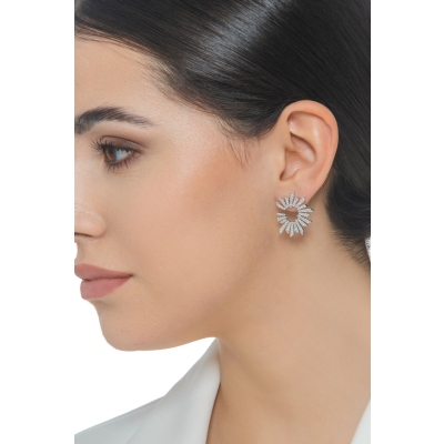Pendientes en oro blanco 18 kt con diamantes 