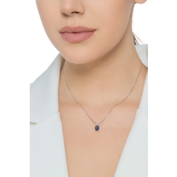 Collar en oro blanco de 18k con zafiro azul 2