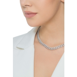 Collar elegante oro blanco 18k estilo groumette con diamantes 2