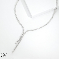 Gargantilla mujer en oro blanco 18k diamantes