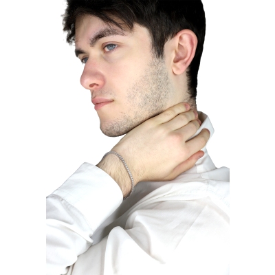 Pulsera riviere en oro blanco 18 quilates con diamantes 