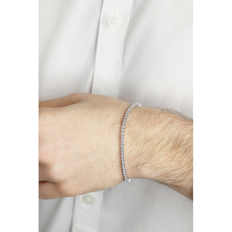 Pulsera riviere en oro blanco 18 quilates con diamantes  Pulsera riviere en oro blanco 18 quilates con diamantes