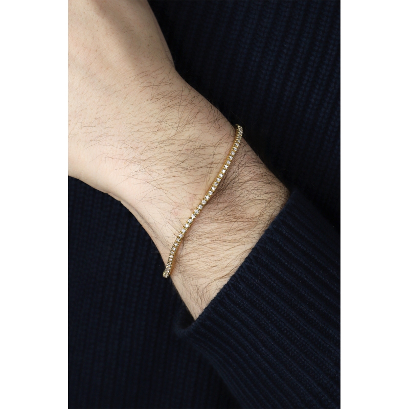 Pulsera Tennis en oro amarillo 18k con diamantes 