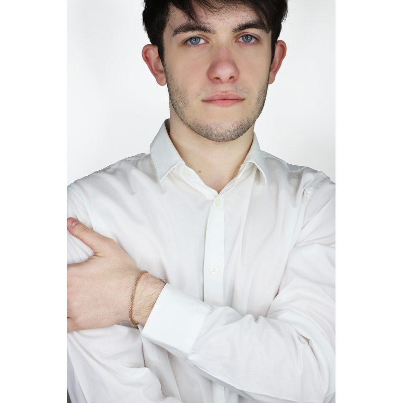 Pulsera tennis con garras en oro rosa de 18k con diamantes brown