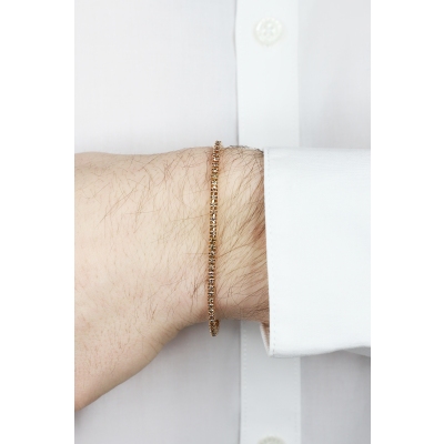 Pulsera tennis con garras en oro rosa de 18k con diamantes brown
