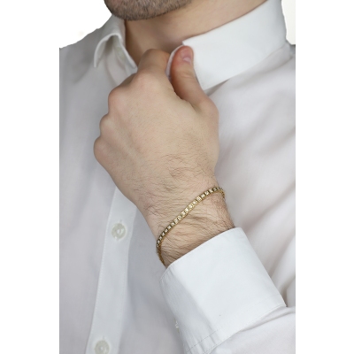  Pulsera Tennis cuadrada en oro amarillo de 18 quilates con diamantes talla brillante