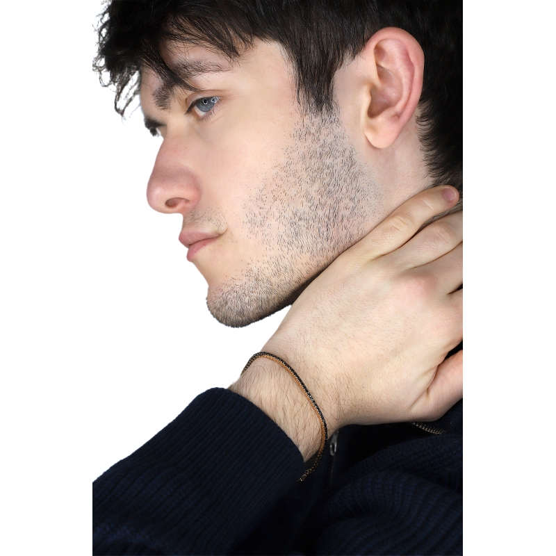 Pulsera Tennis en Oro Rosa 18k con Diamantes Negros