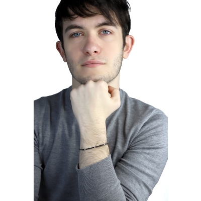 Pulsera Tennis en Oro con Diamantes Negros y Blancos