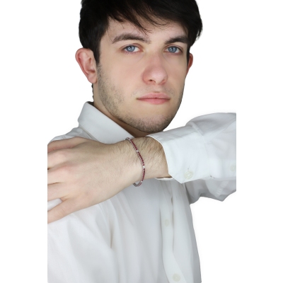 Pulsera riviera en Oro Blanco 18k con Rubíes y Diamantes