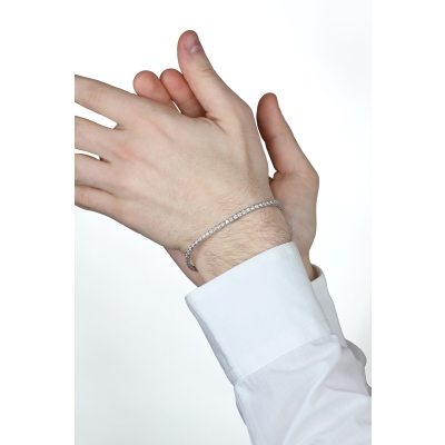 Pulsera de diamantes tennis oro blanco 18 kilates - 0,045 ct.