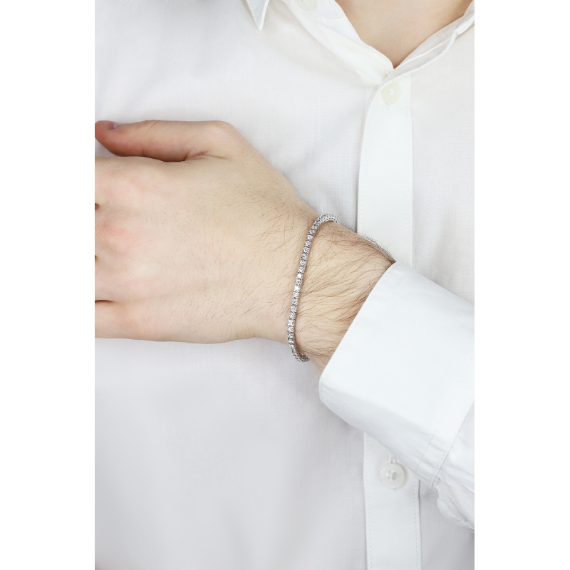 Pulsera tennis en oro blanco  18 kilates con diamantes  Pulsera tennis en oro blanco  18 kilates con diamantes