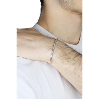 Pulsera riviere brillantes oro blanco 18 kilates 