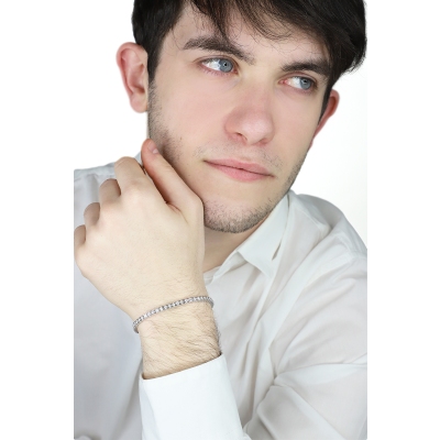 Pulsera riviere diamantes en oro blanco 18 kilates 