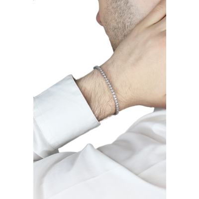 Pulsera riviere diamantes en oro blanco 18 kilates 