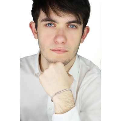 Pulsera riviere en oro blanco 750 con brillantes