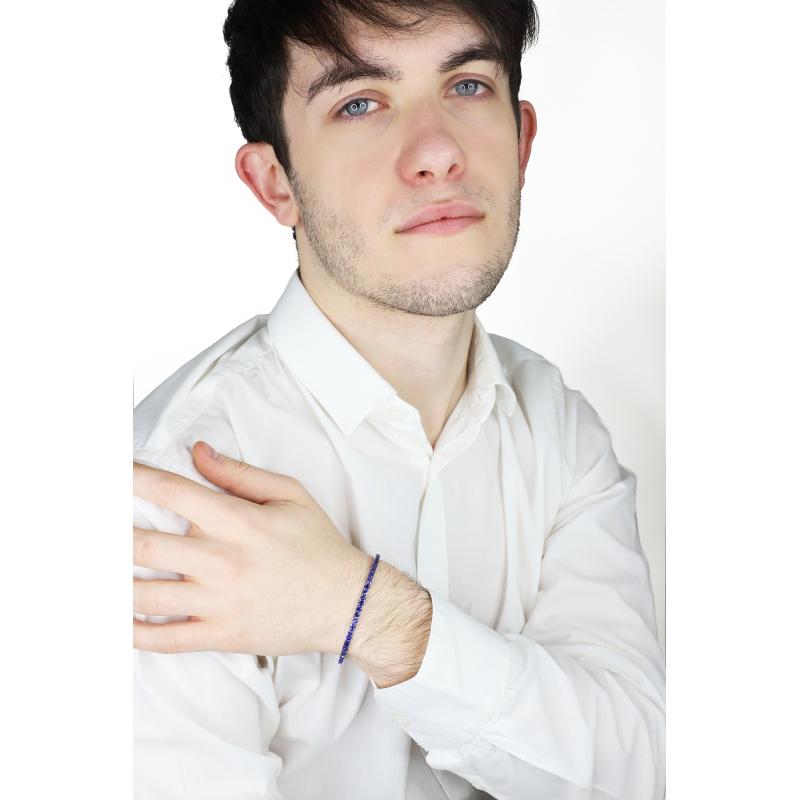 Pulsera tenis oro blanco 18k con zafiros azules Pulsera tenis oro blanco 18k con zafiros azules