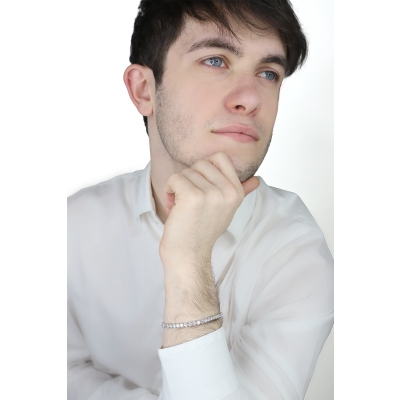 Pulsera de tenis de oro blanco y diamantes para hombre y mujere