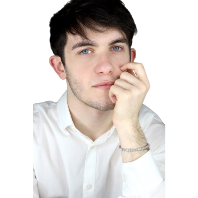 Pulsera tennis diamantes y oro blanco de 18 qt