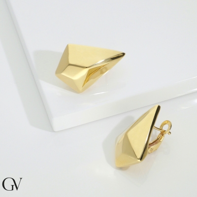 Pendientes geométricos en oro amarillo 18K