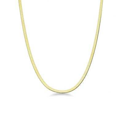 Collar tipo snake plano en oro amarillo 