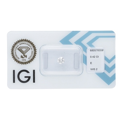 Diamante certificado IGI 0.42CT E VVS2