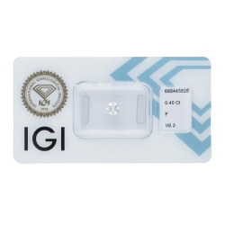 Diamante certificado IGI 0.40CT F VS2