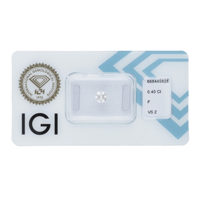 Diamante certificado IGI 0.40CT F VS2 