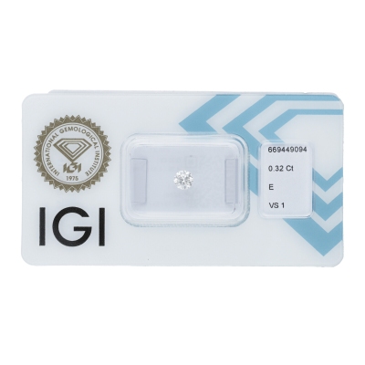 Diamante certificado IGI 0.32CT E VS1 
