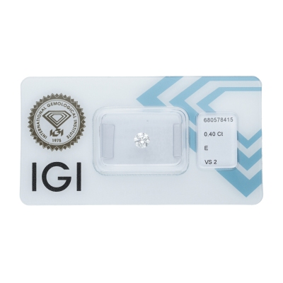 Diamante certificado IGI 0.40CT E VS2
