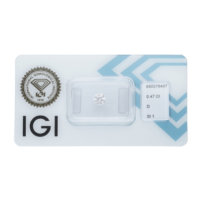 Diamante certificado IGI 0.47CT D SI1 
