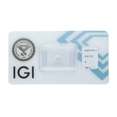 Diamante certificado IGI 0.41CT F VS2