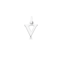 Colgante con inicial V oro blanco 18 quilates