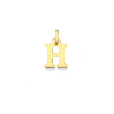 Colgante con H en oro amarillo de 18 quilates
