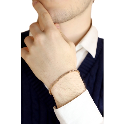 Pulsera tennis en oro rosa 18k con diamantes brown