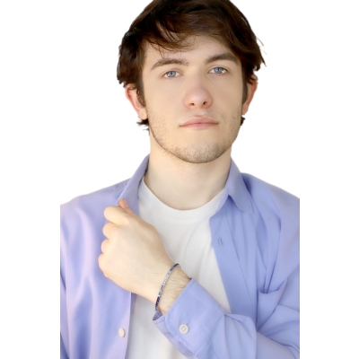 Pulsera Riviera en oro blanco 18 quilates con zafiros azules