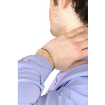 Pulsera tenis oro amarillo 18k con zafiros azules