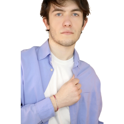 Pulsera Riviera en oro amarillo de 18 quilates con zafiros rosas