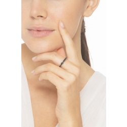 Anillo Eternity riel en oro blanco 18k con diamantes negros 2