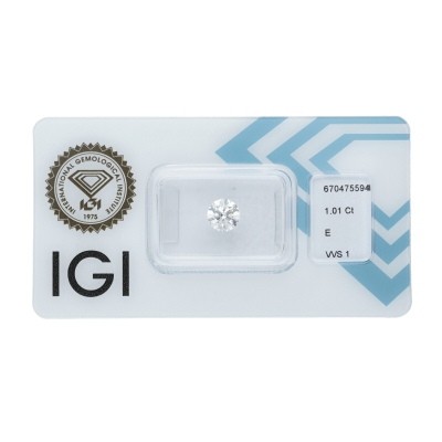 Diamante certificado IGI 1.01 CT E VVS1