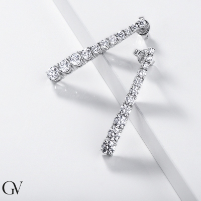 Pendientes tenis en oro blanco de 18k y diamantes 2,54 ct